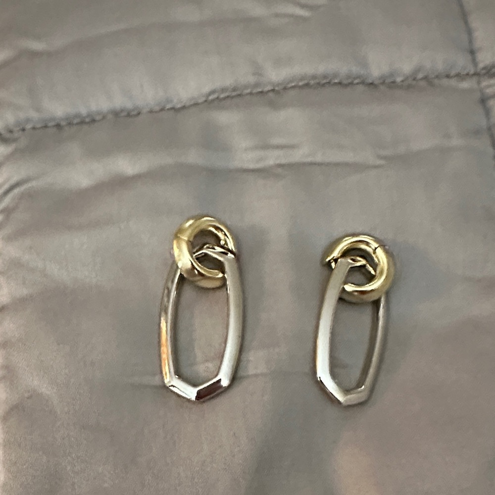 Kendra Scott Gold and Silver Oval Earrings